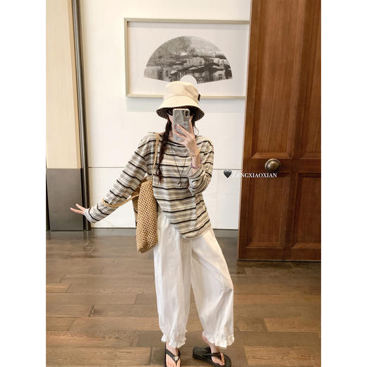 <曾小咸推荐>小个子高腰休闲垂感九分灯笼裤子 商品图3