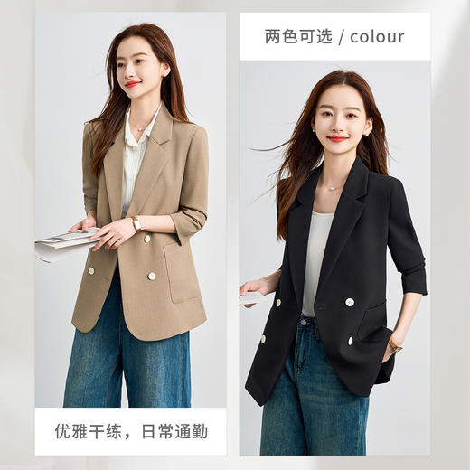 【气质 双排扣】罗蒙女士西服简约通勤百搭舒适面试工作女上装 商品图3