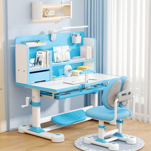 【儿童学习桌】耐用可升降调节 3-16岁写字桌椅套装组合 小学生家用书桌  商品图1
