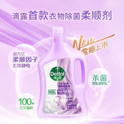 滴露3合1衣物柔顺除菌液怡然薰衣草2.5L 商品图0