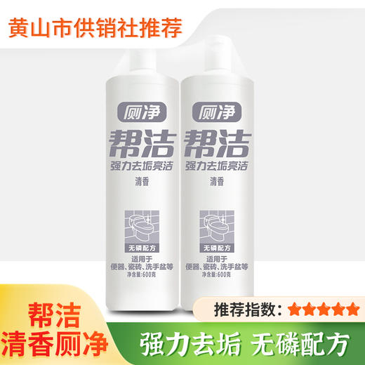 【积分兑换】帮洁洁厕灵剂液 马桶清洁剂 家用强力除垢除臭清香型去黄污渍洁厕净 商品图0