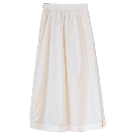 牧衣游原创 净色80支纯棉半身裙柔软舒适宽松白色百搭半裙 沫初 商品图4