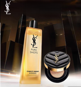 YSL/圣罗兰护肤底妆组合（调皮水150ml+黑气垫14g ）