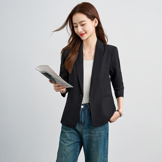 【易打理】罗蒙女士西服简约大方一粒扣百搭通勤气质单件西服外套女 商品图3