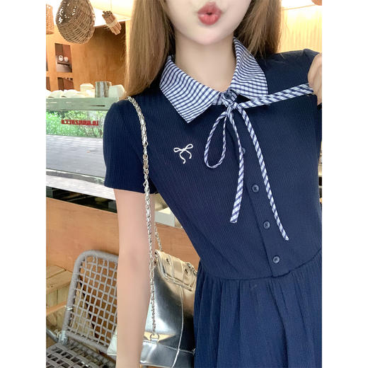 【169元任选2件】最后一波现货！学院风POLO领系带连衣裙 商品图2