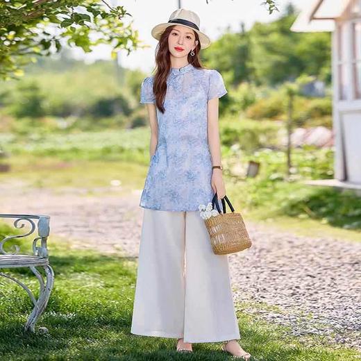 优雅时尚气质复古，立领提花甜美显瘦两件套裤HR-WQE2616MY 商品图4