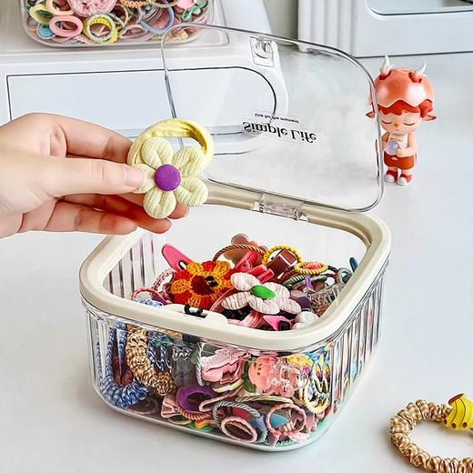 【翻盖大格，发饰收纳盒】儿童发饰收纳盒 小女孩头绳皮筋饰品盒 发夹发卡头饰大容量首饰盒子-QQ 商品图2
