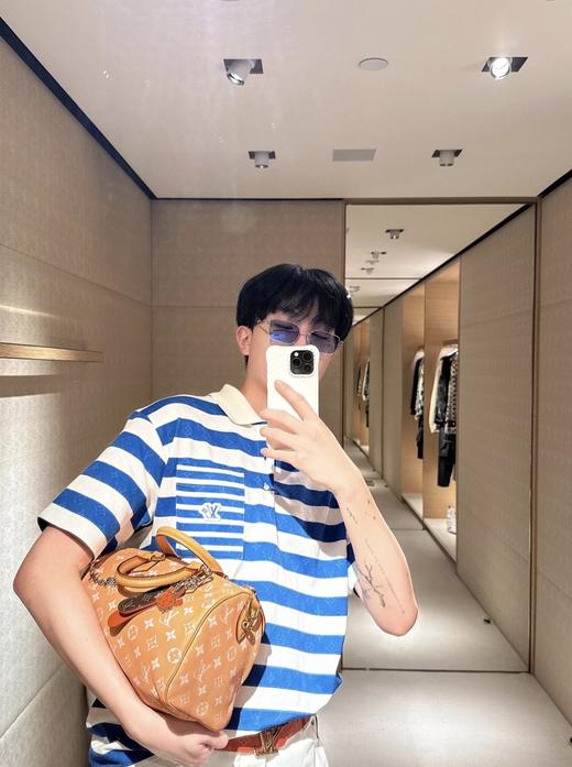 驴家蓝白条纹提花POLO衫（DY） 商品图5