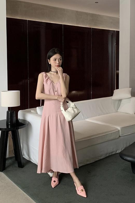 SUMMER & SAGE 法式V领收腰连衣裙 20632 商品图1