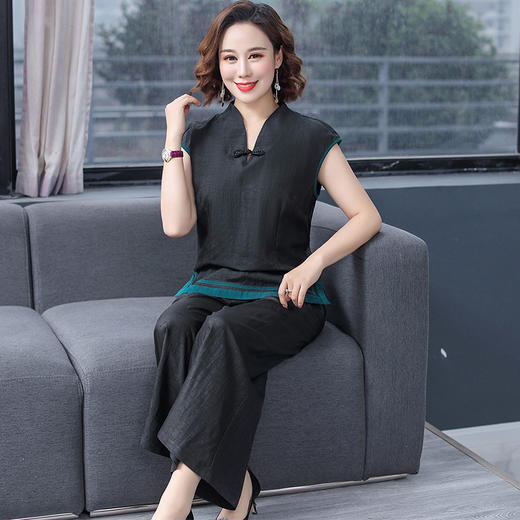 丁摩真丝香云纱阔腿裤时尚100%桑蚕丝直筒裤长裤舒适轻奢垂感AL2156 商品图2