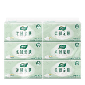 6DT100（包装）心相印柔韧亲肤三层100抽6包塑装抽纸（6包*1提）