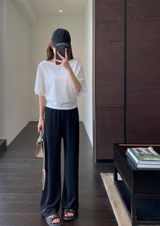 含真丝铜氨丝莫代尔酷夏解暑高腰垂顺一片式流畅显瘦直流裤 商品图8