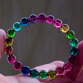 8.8mm单圈老矿彩虹碧玺手串