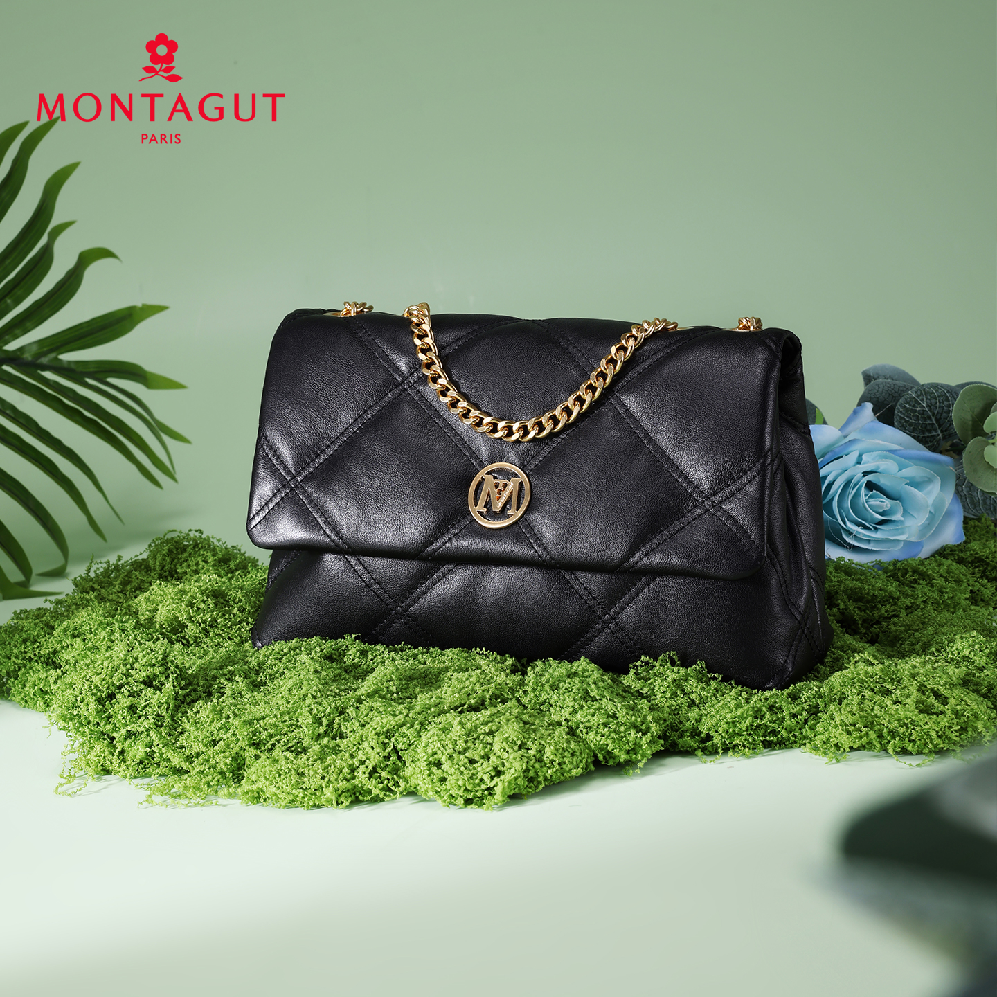 梦特娇女包2025新款时尚小香风链条单肩包牛皮真皮百搭斜挎腋下包