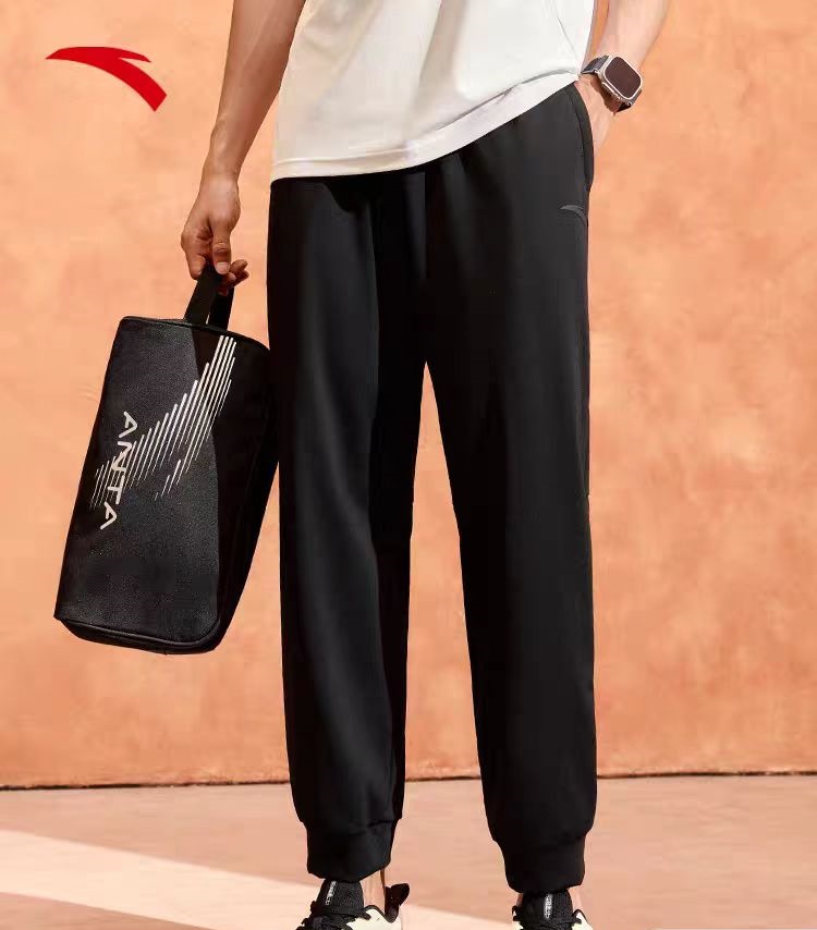 安踏针织运动长裤男士九分裤高弹健身跑步裤子152437313