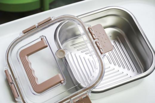 💥好用到全网人人夸的高档次日式保鲜盒🍱 随便用随便洗，还能不怕摔🍲【Trees&wind奥氏体不锈钢密封保鲜盒】 👉🏻进蒸箱、烤箱、微波炉、洗碗机都可！ 商品图4