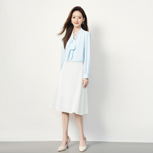 【气质飘带】罗蒙女士长袖衬衫简约大方易打理舒适通勤衬衣女 商品图10