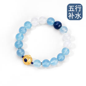 五行“喜水”系列 海蓝聚宝 天然海蓝宝手链串