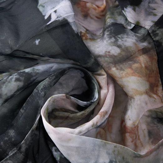 MAXRIENY25年夏季新款压褶复古宫廷印花蕾丝雪纺衫上衣女波嬉风(货号:MF86TP266) 商品图3