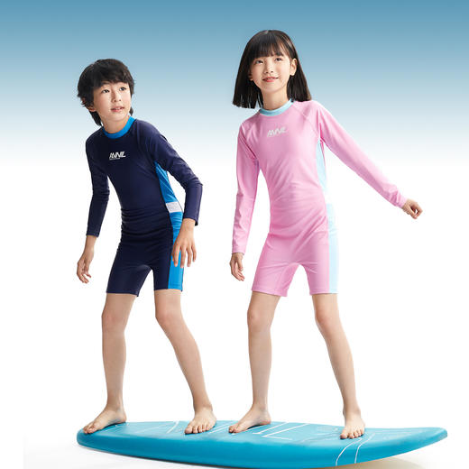 男女童连体长袖泳衣套装夏季新款安奈儿童装JM527055 商品图2