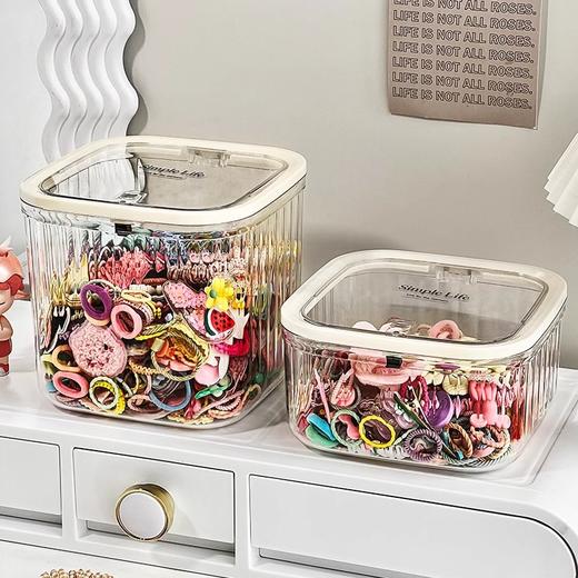 【翻盖大格，发饰收纳盒】儿童发饰收纳盒 小女孩头绳皮筋饰品盒 发夹发卡头饰大容量首饰盒子-QQ 商品图0