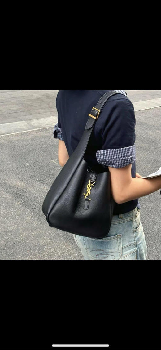 Ysl hobo 小号 牛皮 黑金 手提单肩包 商品图3