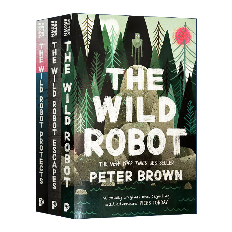 英文原版 The Wild Robot 荒岛机器人三册套装 彼得·布朗 Peter Brown 英文版 进口英语原版书籍