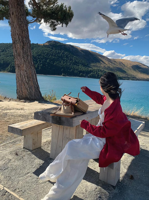 “红”⁥运穿搭番茄红复古棉麻超透气薄衬衫防晒罩衫 商品图10