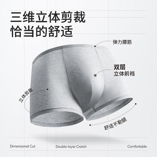 焦趣灭菌纯棉内裤男士XXXL 4条装 商品图5