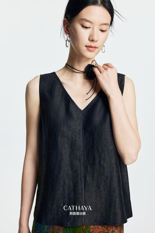 凯喜雅 AB面两面穿香云纱背心 100%桑蚕丝 商品图0