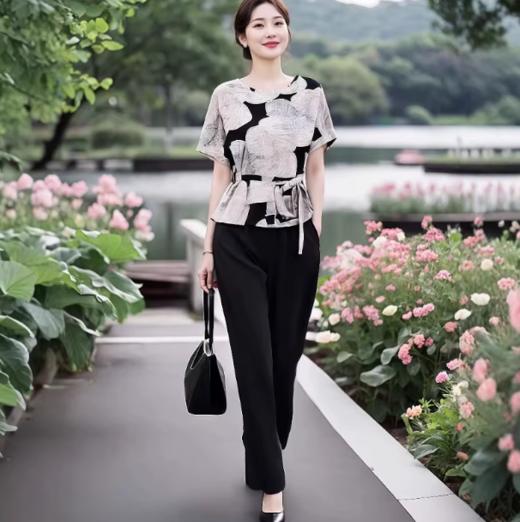 轻熟优雅简约大气百搭，显瘦上衣+阔腿裤两件套LJX-865 商品图2