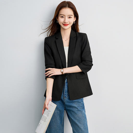 【易打理 一粒扣】罗蒙女士单件西服外套平驳领简约舒适百搭通勤女 商品图3