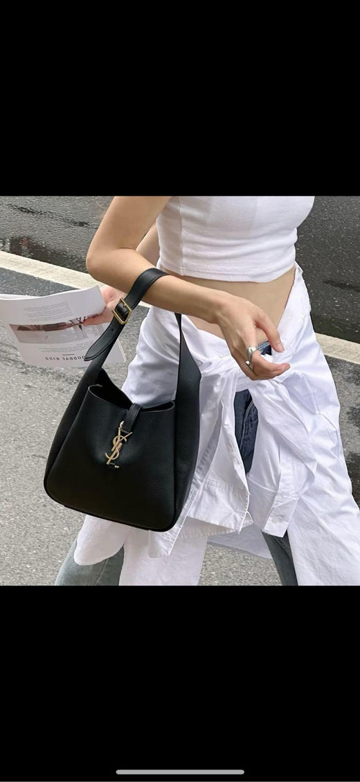 Ysl hobo 小号 牛皮 黑金 手提单肩包 商品图2
