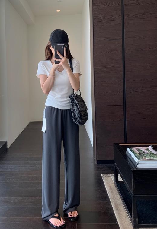 含真丝铜氨丝莫代尔酷夏解暑高腰垂顺一片式流畅显瘦直流裤 商品图5