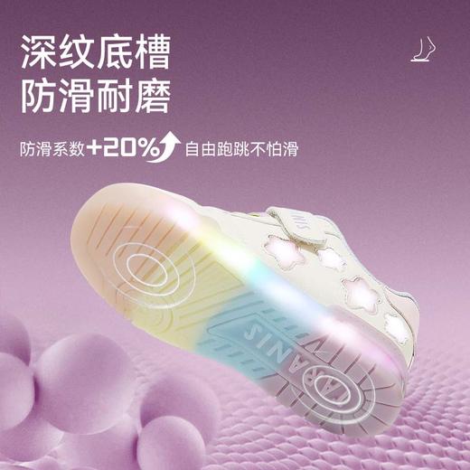 泰兰尼斯童鞋儿童板鞋春秋新款女童闪灯鞋男童可控开关发光运动鞋 T02X5C7007 商品图3