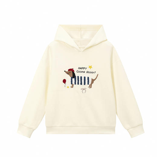 笛莎Deesha 童装女童卫衣2025秋新款女童小狗连帽卫衣 商品图4