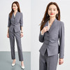 【西服+西裤】罗蒙女士纯色职业西服套装舒适通勤时尚两件套女百搭 商品缩略图4
