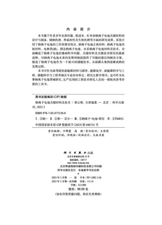 钠离子电池关键材料及技术 商品图2
