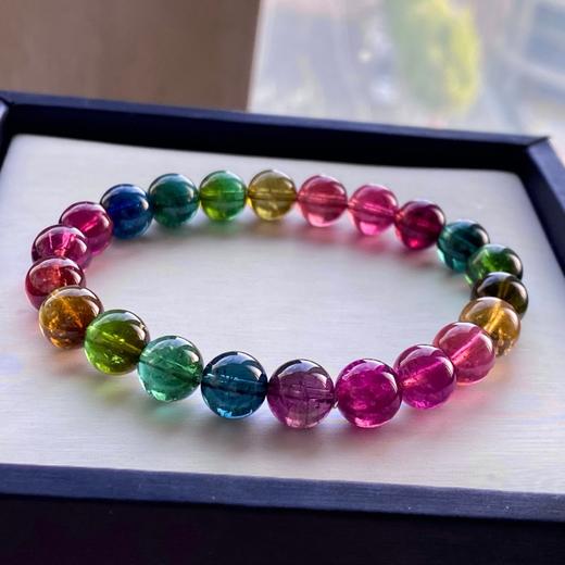 8.8mm单圈老矿彩虹碧玺手串 商品图6