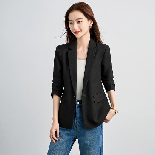 【易打理 一粒扣】罗蒙女士单件西服外套平驳领简约舒适百搭通勤女 商品图4