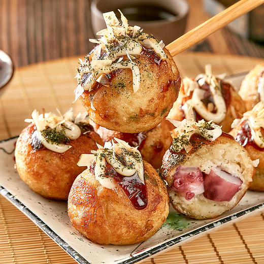 【肉食精选】日式章鱼小丸子 山姆同款 大粒章鱼 无防腐剂 日式风味 外皮酥脆 内里软糯 满满都是料 商品图0