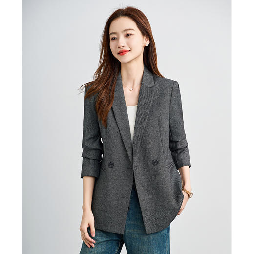 【易打理】罗蒙气质时尚女士休闲西服宽松显瘦挺阔上衣高级感西装外套 商品图5