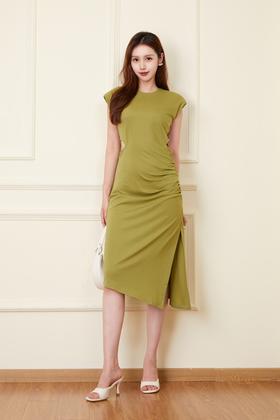 ELLA JADE 简约气质褶皱连衣裙 20824