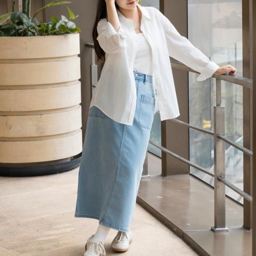 LIKE SOPHIE牛仔半裙|A字版型，遮胯显瘦，两色可选 商品图4