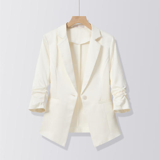 【缎面 七分袖】罗蒙女士西服易打理舒适简约气质百搭西服外套女 商品图8