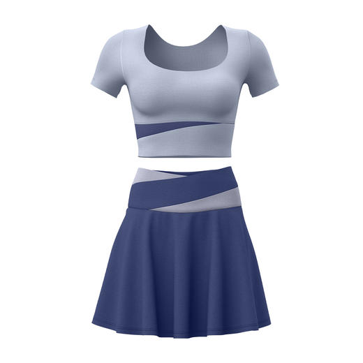 跃牌【瑜堂系列】夏季拼色假两件瑜伽两件套防走光高腰运动健身套装女JYMD013+JYMQ005 商品图4