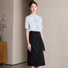IWY/轻氧通勤蓝衬衫气质职场减龄两件套修身显瘦高腰中长裙WB195+WS139 商品缩略图0