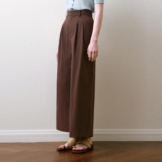 【商场同款】诗凡黎高腰直筒阔腿裤2025夏新款休闲裤女3G4350641 商品图2