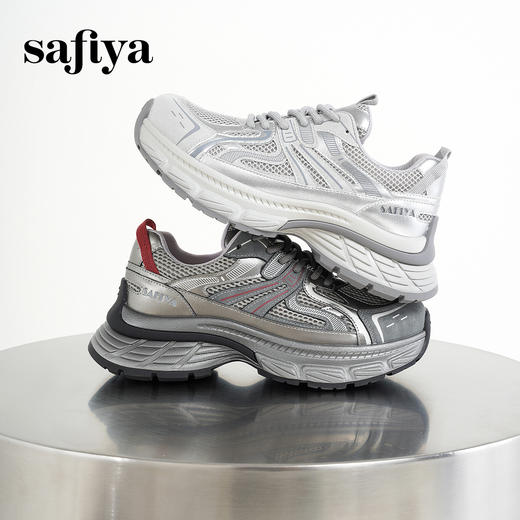 预售7天|Safiya/索菲娅2025潮酷厚底轻便增高透气百搭休闲运动老爹鞋SFD3112062 商品图0