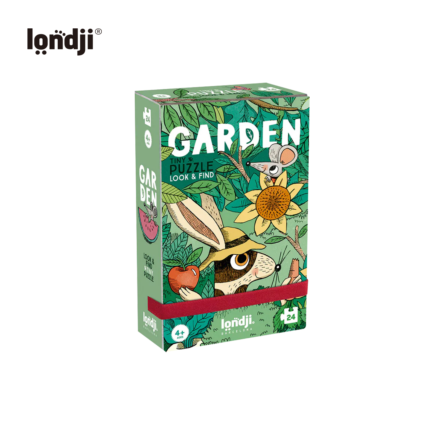 londji 小小拼图系列 兔子花园 24片 适合4岁+ 小巧可爱的尺寸 便携易收纳-PZ616U